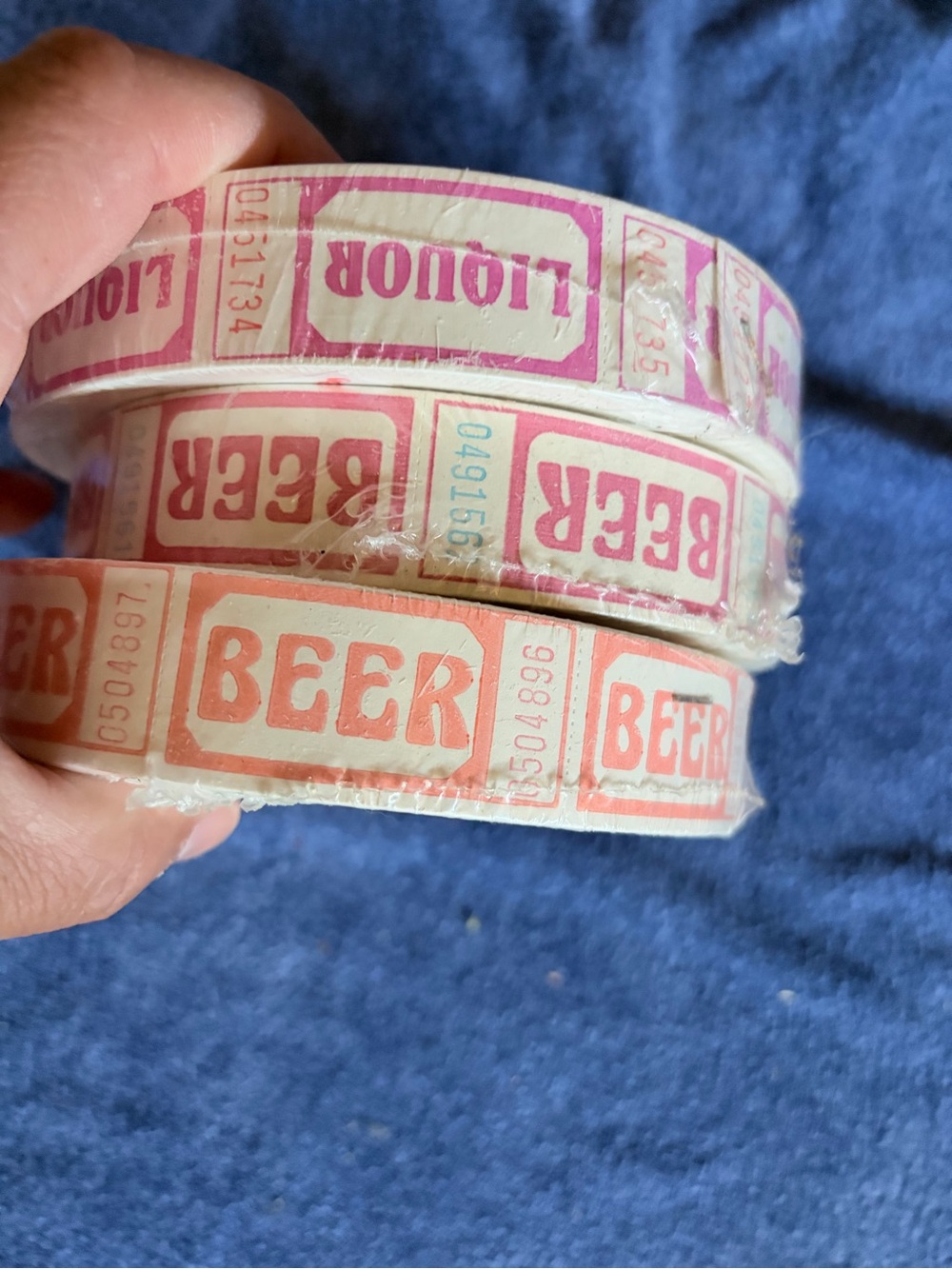 Beer & Liquor Raffle Ticket Rolls — Pink and Coral